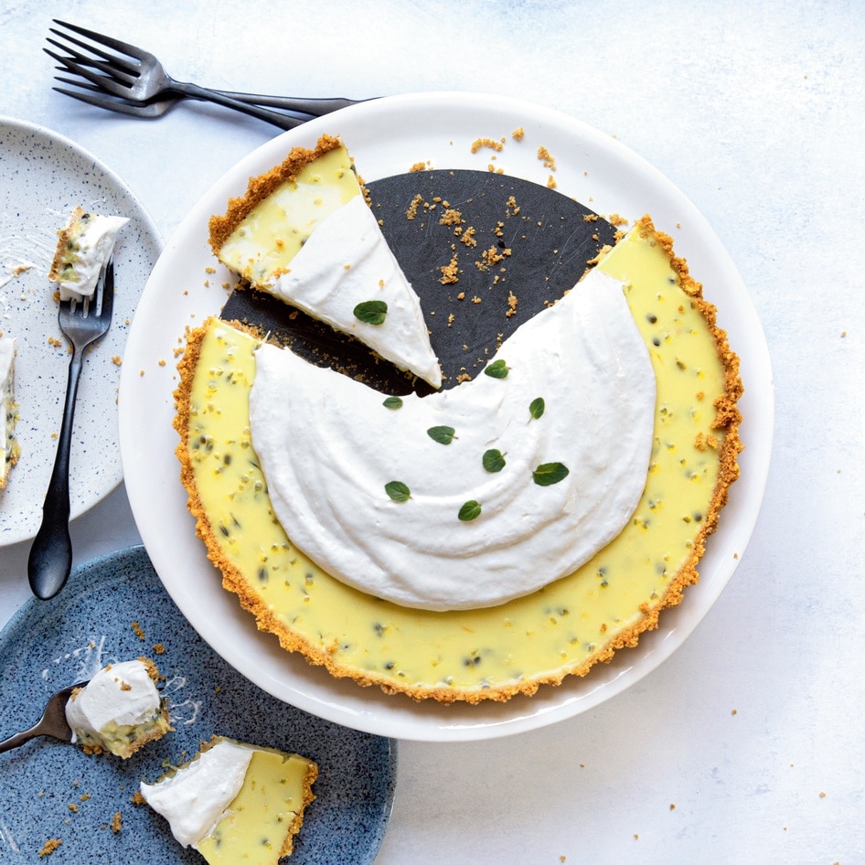 Luscious Passion Fruit Coconut Tart With Coconut Whipped Cream