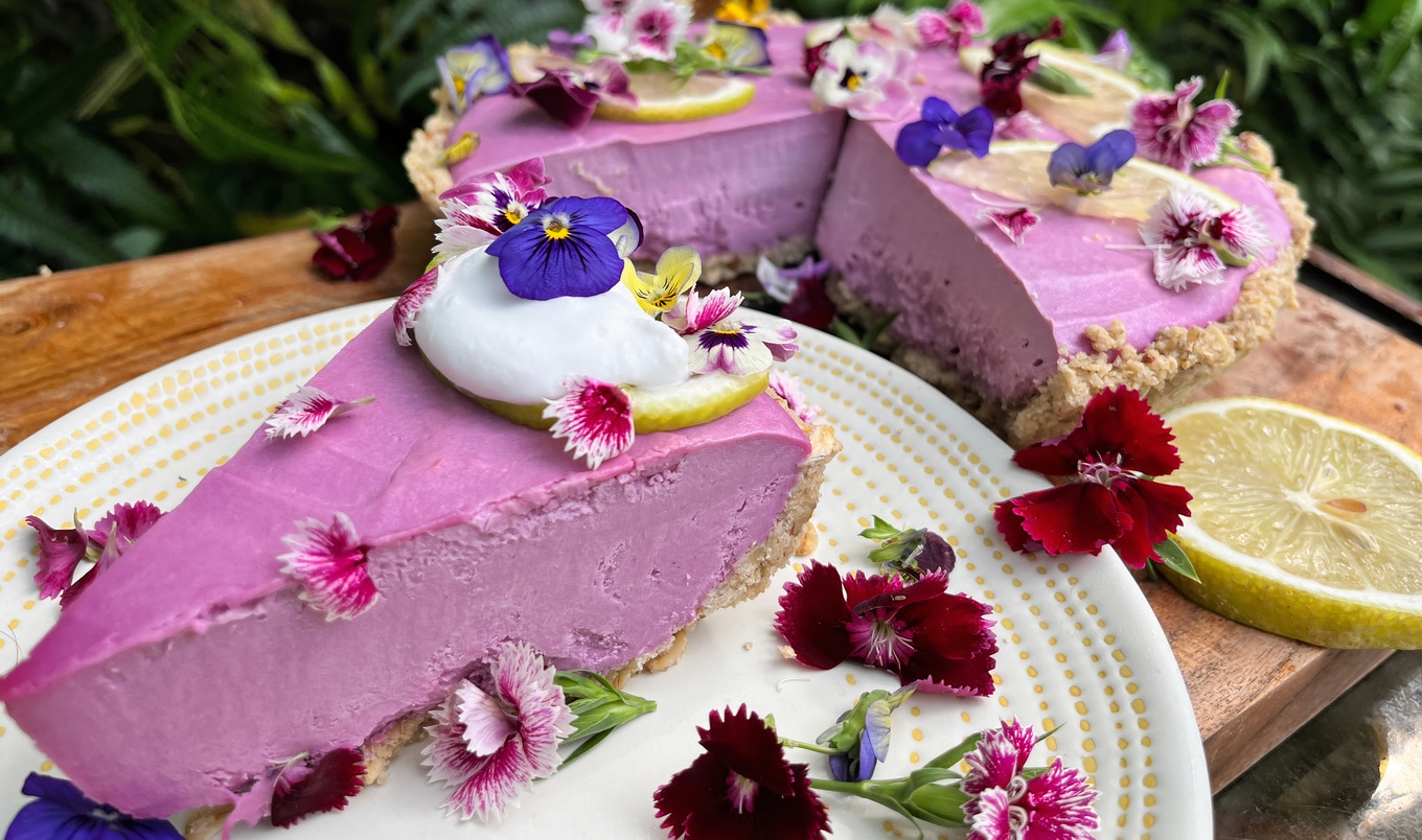 Coconut Lemon Ube Cheesecake