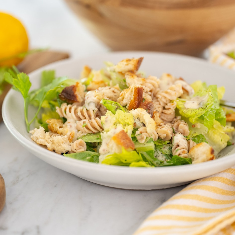 Double Crunch Caesar Pasta Salad